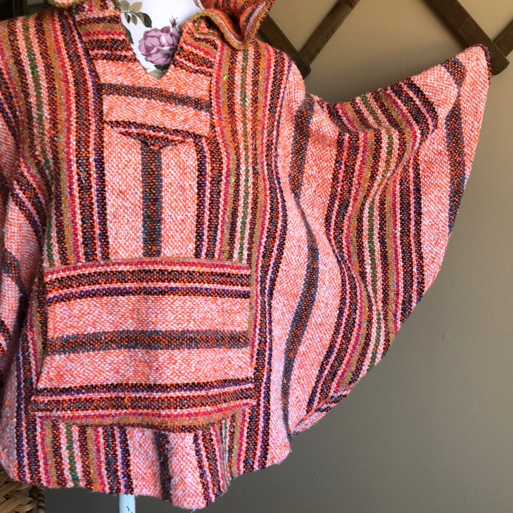 Vintage 90s hippi poncho large - Picture 2 of 3